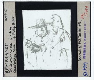 Rembrandt, Diskutierende Männer (Zeichnung Benesch 696) (Privatsammlung)