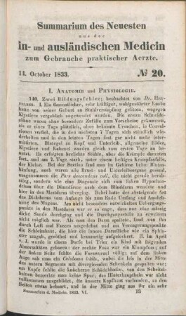 14. October 1833. No 20.