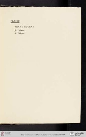 Frank Eugene [list of plates]