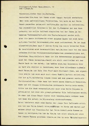 Verehrter, lieber Herr Dr. Herberts, verzeihen Sie, dass ich Ihnen nicht längst...