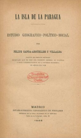 La isla de la Paragua : estudio geográfico-político-social