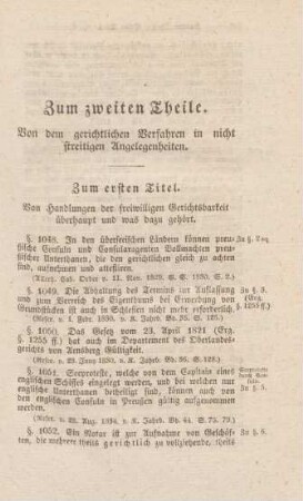 Zum zweiten Theile