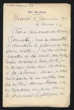 Brief an Lilli Lehmann : 03.01.1899