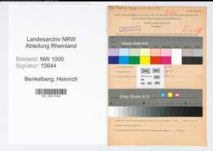 Entnazifizierung Heinrich Benkelberg, geb. 18.11.1882 ()