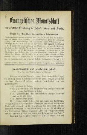 Konfessionslose und paritätische Schule