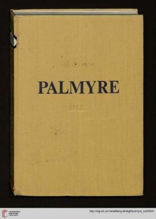 Band 2: Palmyre: fouilles polonaises: Fouilles polonaises 1960