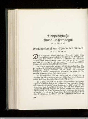 Doppelschlacht Aisne-Champagne. - Stellungskampf am Chemin des Dames