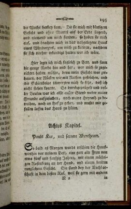 Achtes Kapitel. Pauls Kur, und fernere Abentheuer.