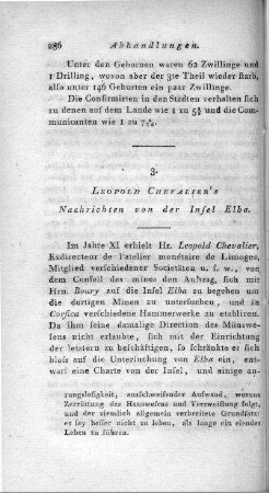 Leopold Chevalier´s Nachrichten von der Insel Elba