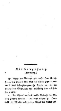 Kirchengesang : (Fortsetzung) ; (Fortsetzung folgt)