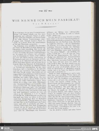 Wie nenne ich mein Fabrikat?