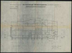 Operettenhaus, Hamburg Wiederaufbau: Querschnitt Vorderhaus 1:100