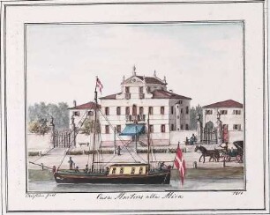 'Casa Martens alla Mira - Christian fecit' Straßenseite; Aquarell