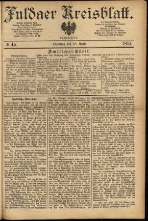 Ausgabe vom Dienstag, den 18. April 1893.