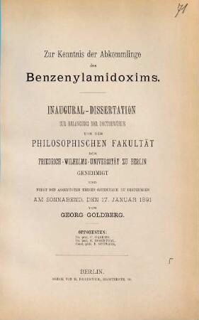 Zur Kenntnis der Abkömmlinge des Benzenylamidoxims