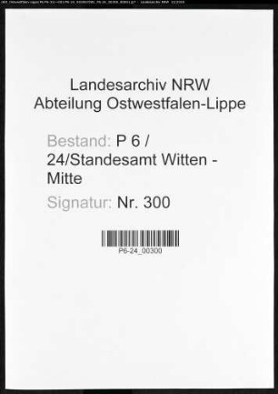 Sterberegister Standesamt Witten-Mitte