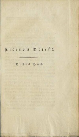 Cicero's Briefe. Erstes Buch.