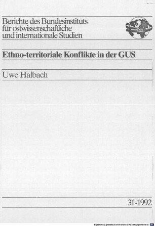 Ethno-territoriale Konflikte in der GUS
