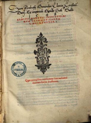 Aldi Pii Manutii institutionum grammaticarum libri quatuor