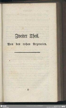 Zweiter Theil. Von den rohen Arzeneien