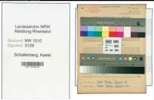 Entnazifizierung Kaete Schallenberg , geb. 14.01.1906 (Vertreterin)