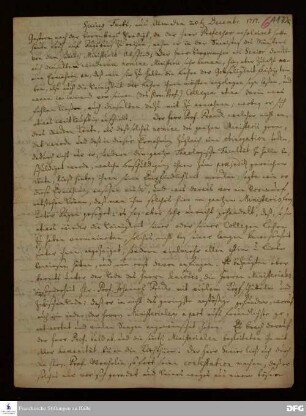 Bericht von Johann Ulrich Christian Köppen über die Ereignisse um die Predigt Johann Caspar Funcks in Ulm.