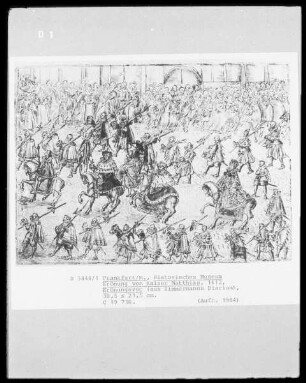 Feierlicher Zug der Kurfürsten vom Dom zum Römer anlässlich der Krönung von Kaiser Matthias I. in Frankfurt