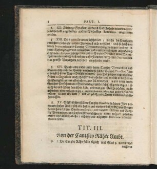 Tit. III. Von der Cantzley Rähte Ambt.