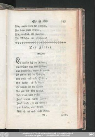 Der Zänker.