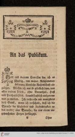 An das Publikum