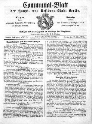 1861,11: No. 11, 17. März 1861