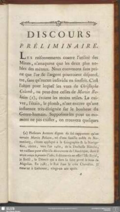 Discours Préliminaire