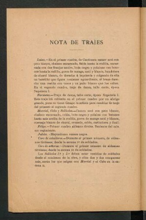 Nota de trajes