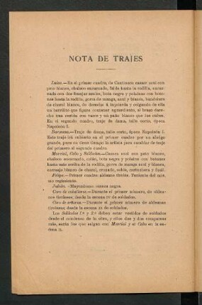 Nota de trajes