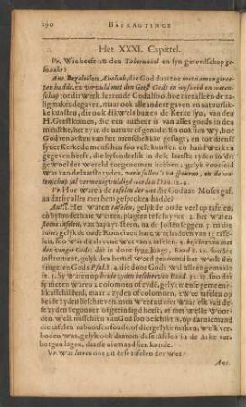 Het XXXI. Capittel