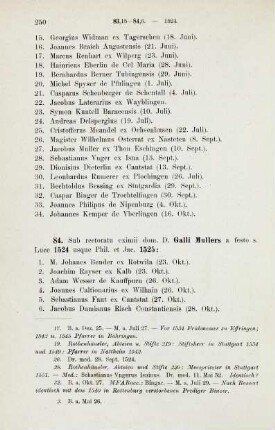 250-253, Matrikel 84, 1-42 (1524/25) und 85, 1-15 (1525)