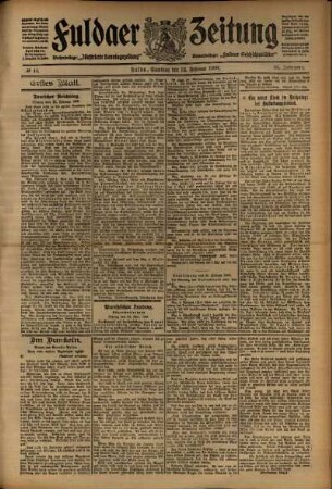 Erste Ausgabe vom Samstag, den 22. Februar 1908.