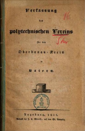 Verfassung des polytechnischen Vereins für den Oberdonau-Kreis in Baiern