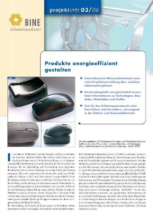 Produkte energieeffizient gestalten.