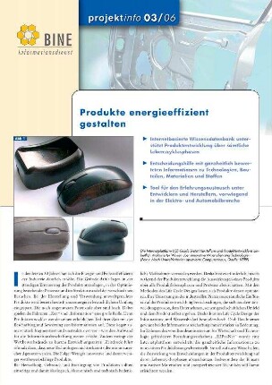 Produkte energieeffizient gestalten.