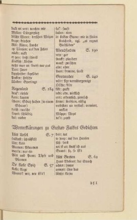 Worterklärungen zu Gustav Falkes Gedichten