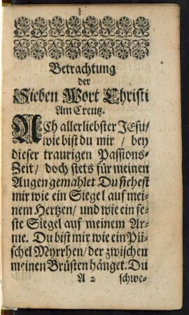 Betrachtung der Sieben Wort Christi Am Creutz.