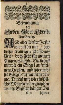 Betrachtung der Sieben Wort Christi Am Creutz.