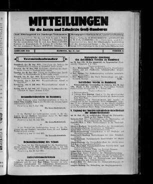 Jahrgang 1931, Hamburg, den 21. Juni, Nummer 25