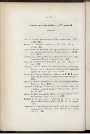 Lavori da consultarsi intorno ai Tarsonemini.