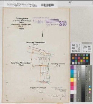 Anzhausen (Wilnsdorf), Umlegung Anzhausen, Urkarte I Flammersbach Flur 6