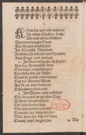Komt her/ und tuht anhören/ Jhr lieben Christen=Leuht/