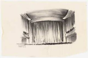 Stadttheater, Gelsenkirchen: Perspektivische Ansicht Bühne