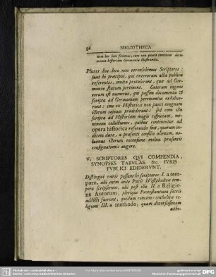 V. Scriptores Qui Compendia, Synopses Tabulas. &c. Iuris Publici Ediderunt