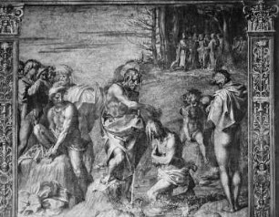 Zyklus mit Szenen aus dem Leben Johannes' des Täufers — Johannes der Täufer tauft das Volk